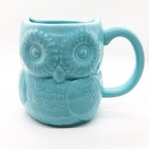 Great Gatherings Blue Ceramic Owl Coffee Mug